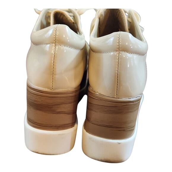 JiooShongMi sz 36, US 5.5 - 6 beige chunky platform shoes lightweight square toe - Picture 4 of 11